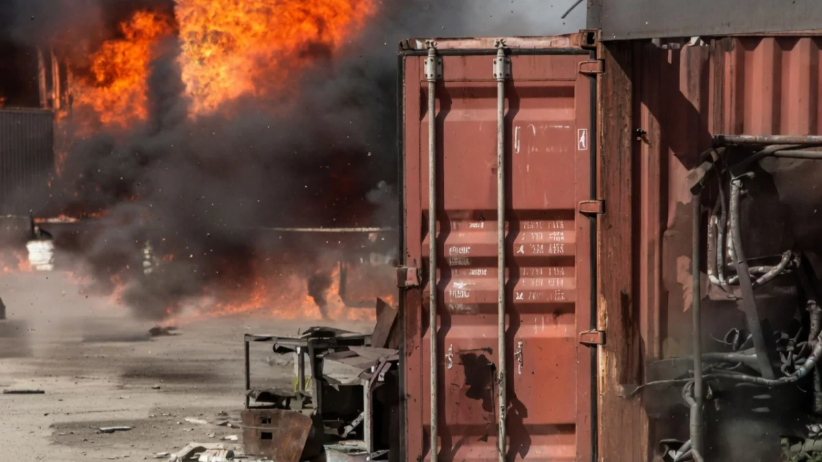 Пожар на СТО в Усть-Каменогорске - спасатели предотвратили угрозу взрыва (ВИДЕО)