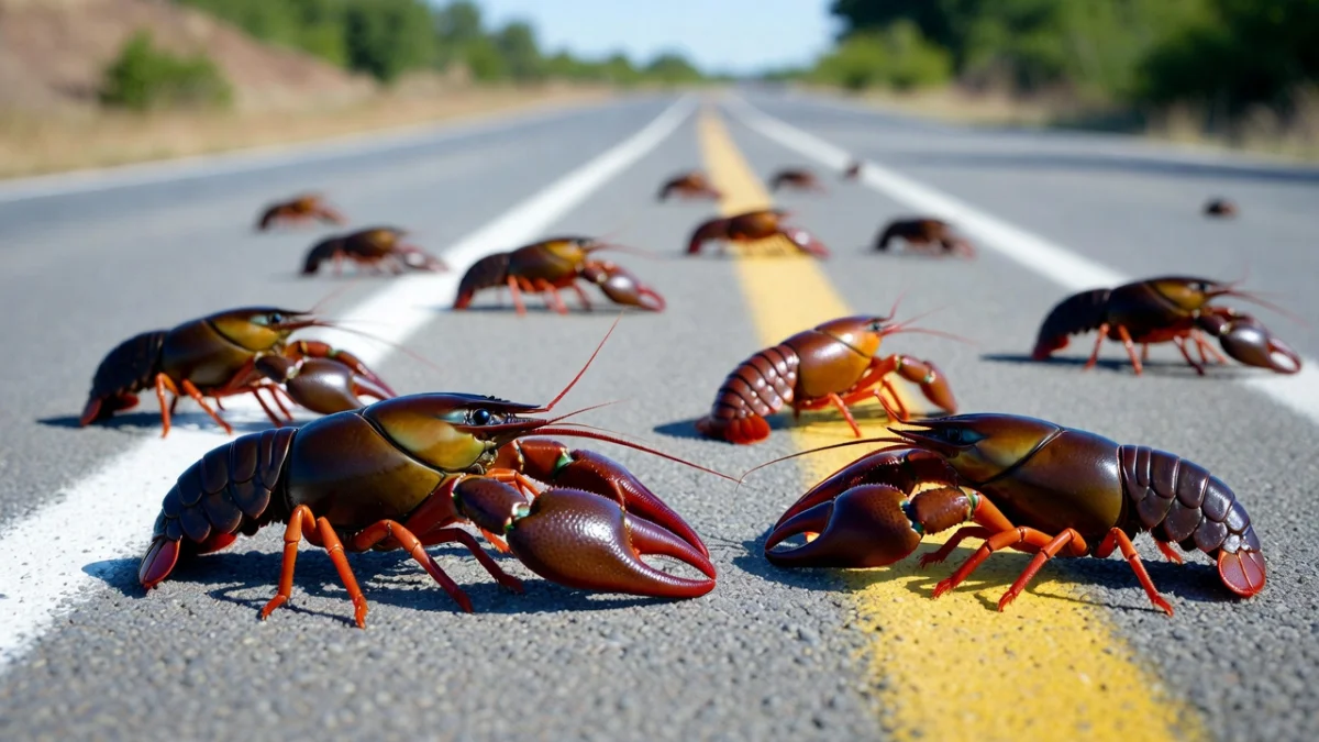 Живые раки оказались на шоссе после аварии в США (ВИДЕО)