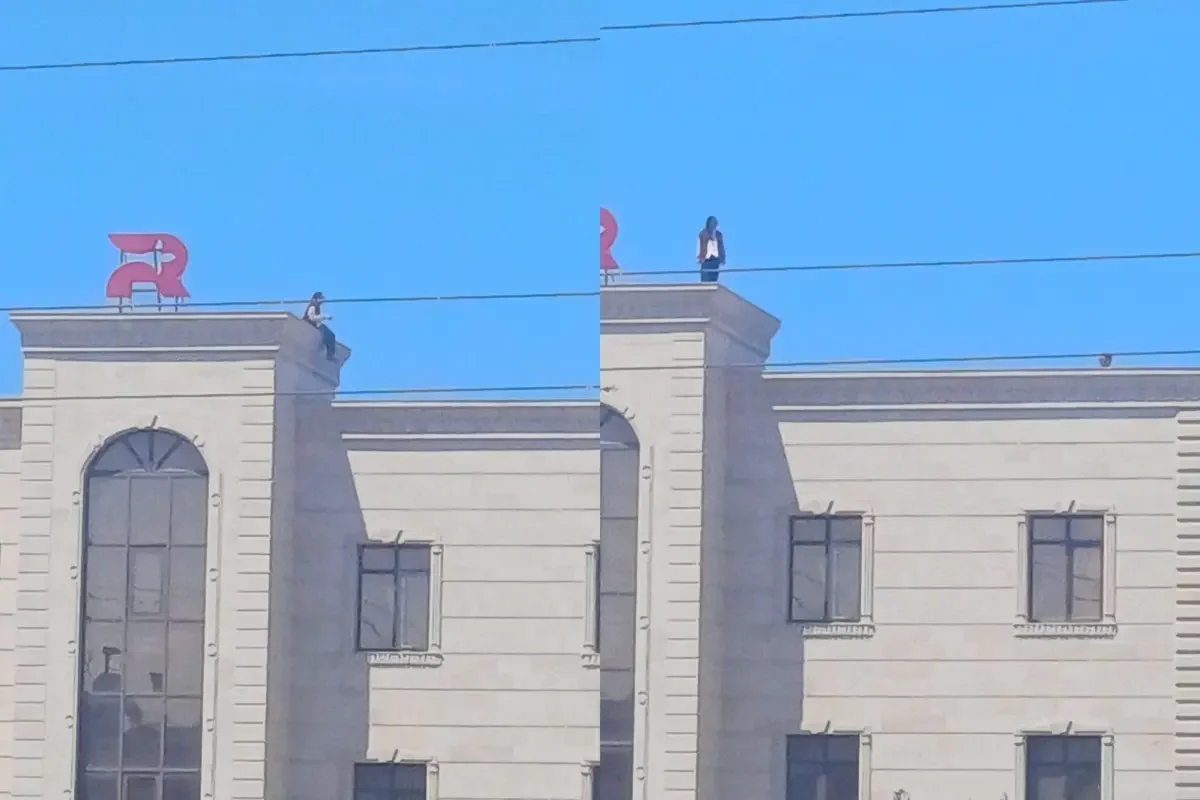 В Актау девушка забралась на крышу ради видео для соцсетей
