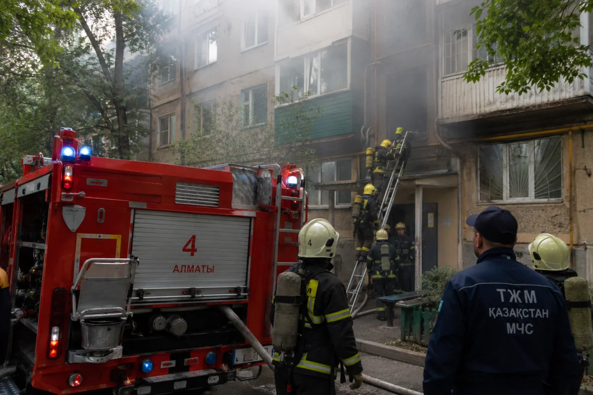 Пятеро детей спасены при пожаре в жилом доме в Алматы