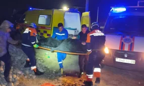 Құтқарушылар терең шұңқырға құлап кеткен әйелге көмекке келді