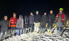 Группу туристов пришлось спасать ночью в горах Алматы из-за разбушевавшейся непогоды