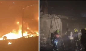 Крупный пожар произошел на столичным рынке