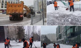 Первые снегопады в Астане: на уборку вышли 2500 рабочих