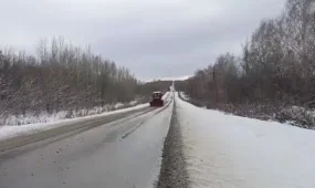 Из-за непогоды разрушена дорога в СКО: движение остановлено