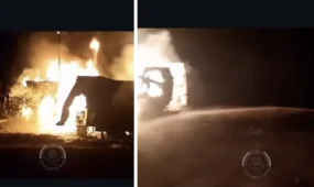 Сильный пожар произошел при перекачке топлива на предприятии в Костанайской области