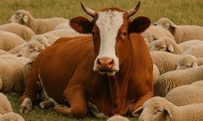 Корова сбежала от мясника и притворилась овцой в Германии