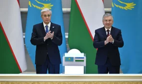 Қазақстан мен Өзбекстан президенттері бірлескен жобаларды іске қосу рәсіміне қатысты