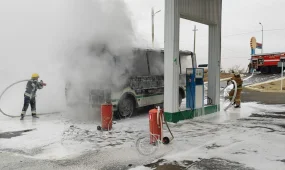 Атырауда автобус өртенді