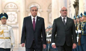 Ақордада Қазақстанға мемлекеттік сапармен келген Эстония Президентін салтанатты қарсы алу рәсімі өтті