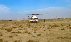 Четырехмесячного малыша экстренно доставили вертолётом в Кызылорду