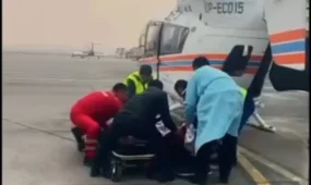 Пострадавшего при пожаре в Туркестанской области эвакуировали вертолётом в Шымкент