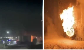 Пожар вспыхнул на нефтебазе в Туркестане