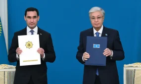 Қасым-Жомарт Тоқаев пен Сердар Бердімұхамедов Бірлескен мәлімдемеге қол қойды