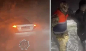 Видимость «ноль»: семь машин с пассажирами оказались в снежном плену в Жетысу