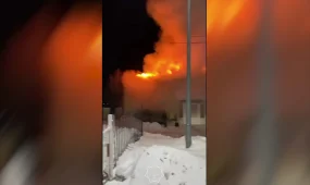 Почти полностью сгорело кафе в Костанайской области