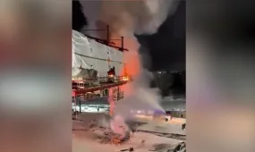 Строящийся мост дважды горел в Павлодаре за выходные