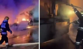 Автобус полностью сгорел под Астаной