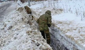 50 әскери қызметші арықтар мен арналарды қардан тазарту жұмыстарына жұмылдырылды