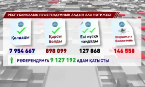 Алдын ала нәтиже: Референдумқа қатысқандардың 87% жаңа Конституцияны қолдаған