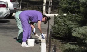 Эко-десант убрал территорию 7-й городской больницы Алматы в рамках акции «Таза бейсенбі»