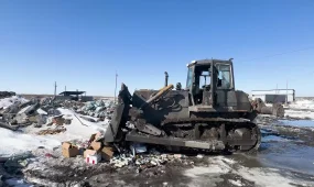 600 литров нелегального алкоголя раздавили бульдозером в Петропавловске