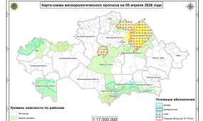Штормовое предупреждение объявлено почти по всему Казахстану