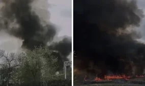 Камыш на пяти гектарах загорелся в Конаеве