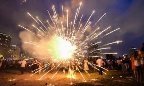 В Алматы полиция проверяет инцидент с фейерверком в парке им. Ганди (ВИДЕО)