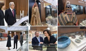 Артефакты Золотой Орды: Президенту показали Каталонский атлас, письменные источники, монеты и предметы быта