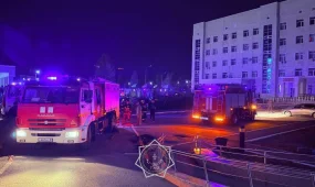 Детская больница загорелась ночью в Астане