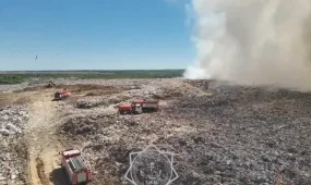 Астанада қатты тұрмыстық қалдықтар полигонындағы өртті сөндіру жұмыстары жалғасуда-жедел штаб құрылды