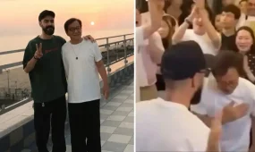 Ақтауда Джеки Чан Miyagi әндерін қосылып айтып, рэперді құшақтады