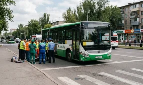 Алматыда автобус адам қағып кетті