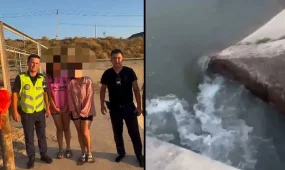 Шымкентте полицейлер өзенге ағып бара жатқан екі қызды құтқарып қалды