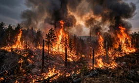 Число очагов лесных пожаров превысило 9 тысяч на фоне экстремальной жары