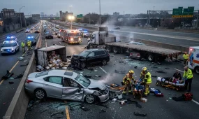 Девять человек погибли при столкновении двух автомобилей