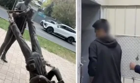 Астанада Журналистер аллеясындағы мүсінге зақым келтірген екі адам ұсталды