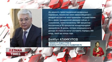 300 млрд тенге потеряет авиация Казахстана из-за пандемии коронавирусной инфекции, - МИИР РК