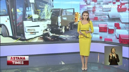 13 человек пострадали при столкновении КамАЗа и автобуса