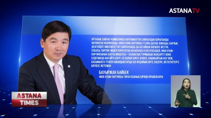 «Nur Otan» партиясына дауыс беру арқылы, өркендеу жолын таңдағандарға алғыс айтамын, - Б.Байбек