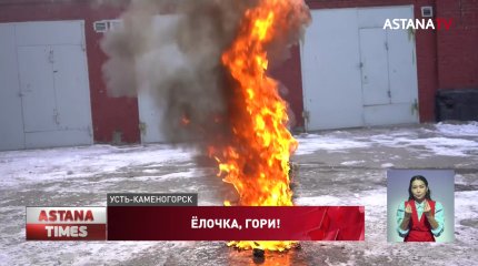 Пожарные сожгли новогоднюю ёлку в ВКО