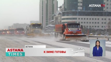 Почти 2500 дорожных рабочих вышли на уборку снега в Астане