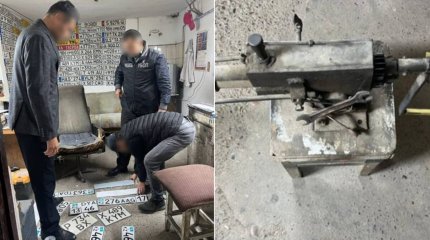 Цех по изготовлению поддельных госномеров выявили туркестанские полицейские