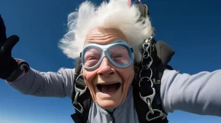 104 жастағы әжей парашютпен секіріп, рекорд жаңартты