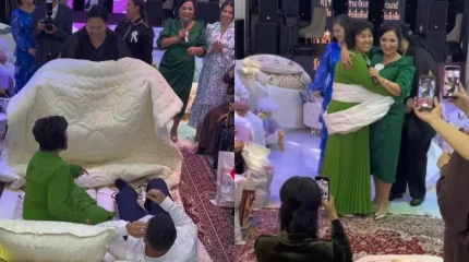 "Қазан-ошақ жыртысы": Гүлзира Айдарбекова құдалық тойында ескі дәстүрді жаңғыртты