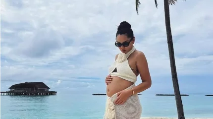 Аяғы ауыр Джуринская Мальдив аралдарында қалай демалып жатқанын көрсетті