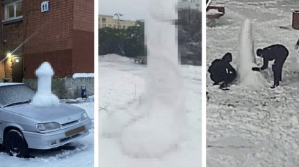 Неприличные снежные фигуры заполонили российский Екатеринбург