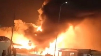 АЗС загорелась в Алматинской области