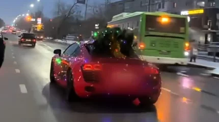 Шымкентте көлігін шыршамен безендіргендер жауапқа тартылды